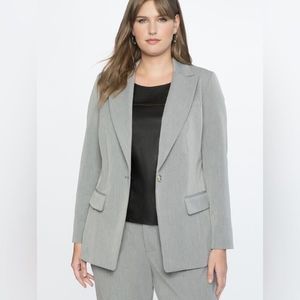 Eloquii Premier Bi-Stretch Single Button Work Blazer Plus‎ Size 18 Heather Gray